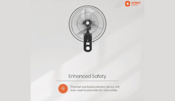 Orient Electric Tornado Wall-II 450mm Wall Fan (Black Metal) - Image 2