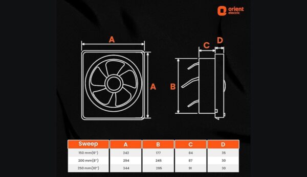 Orient Electric Ventilator HS 150 mm 3 Blade Exhaust Fan - Image 2