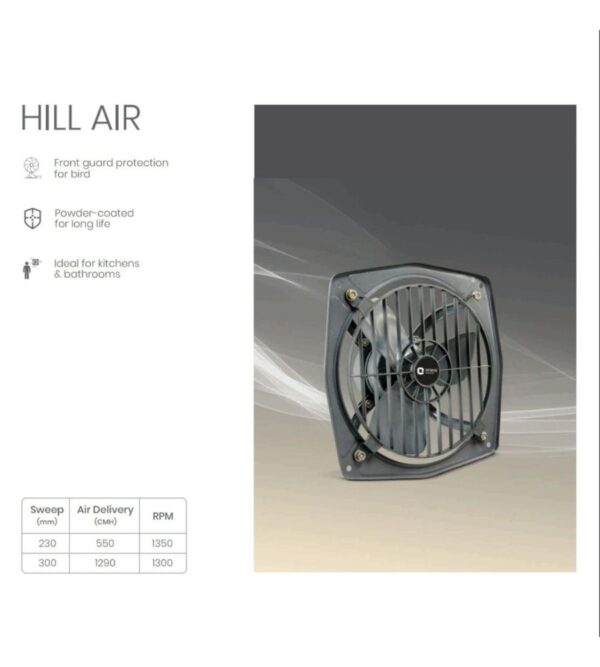 Orient Hill Air Exhaust Fan 300mm (11.8 Inch) Dark Grey - Image 2
