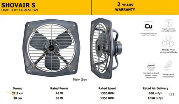 V-GUARD SHOVAIR S 40 Watt Exhaust Fan - Image 2