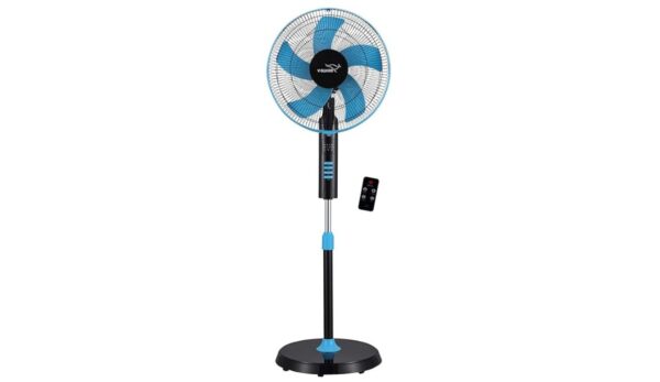 V-GUARD FINESTA REMOTE PRIME 40Cm Pedestal Fan (5 blade) with BLDC (Blue, Pack of 1)