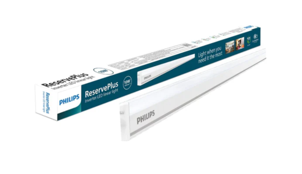 PHILIPS 10-Watt Emergency Inverter Batten | Reserve Plus 2-feet Rechargeable Inverter Batten for Home & Living Room