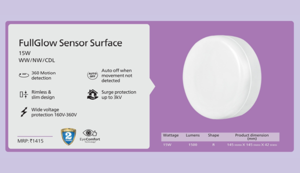 Philips Full Glow LED Surface Light With Motion Sensor Technology - Image 2
