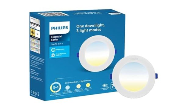 PHILIPS StarFit 7-watt Round LED Downlighter | 3 Colors in 1 Concealed JB LED Downlight | LED Ceiling Light for Home and Hall