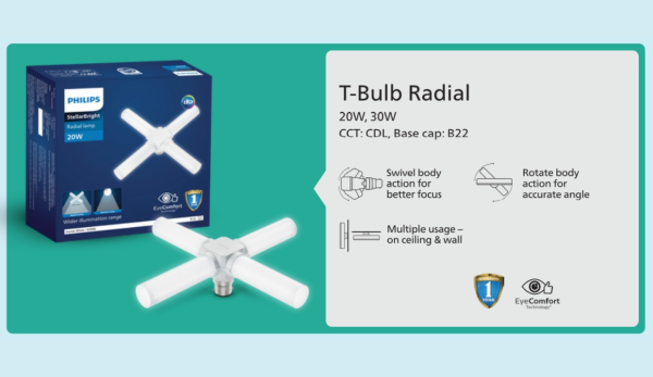 Philips Stellar Bright T-Bulb Radial B22 LED Light - Image 2