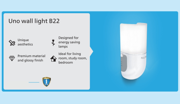Philips Uno B22 Wall Light - Image 2
